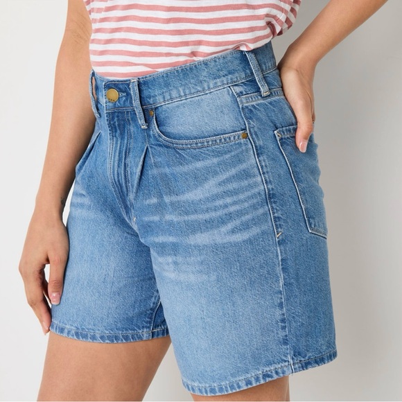 a.n.a Highest Rise Pleated Denim Short - Picture 4 of 7